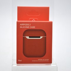 Чехол накладка Silicon Case Slim для Apple Airpods 1/2 Red/Красный