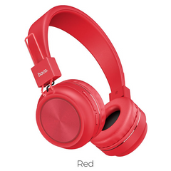 Беспроводные большие наушники (Bluetooth) Hoco Promise W25 Red/Красные