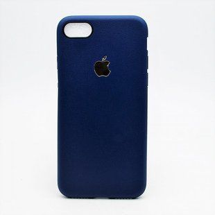 Чехол силикон TPU Leather Case iPhone 7/8 Blue тех. пакет
