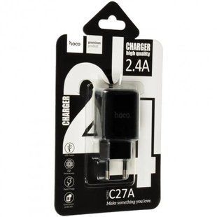 Сетевое Зарядное Устройство Hoco C27A 1xUSB 2.4A Black, Черный