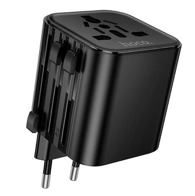 Мережевий перехідник Hoco AC29 Changer global universal conversion plug Black