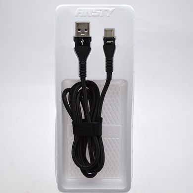 Кабель ANSTY ANS-80-T Nylon Type-C 3.1A 1.2M Black