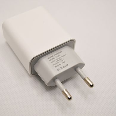 Сетевое зарядное устройство ANSTY C-005-T с Type-C кабелем 1USB 2.4A White