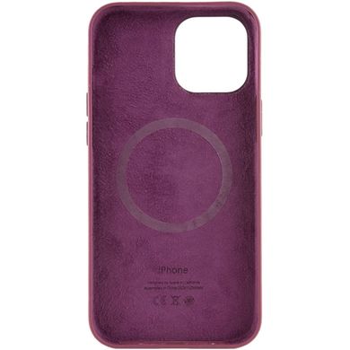 Чохол накладка Silicone Case Full Cover с MagSafe Splash Screen для iPhone 12 Pro Max Plum(бордовий)