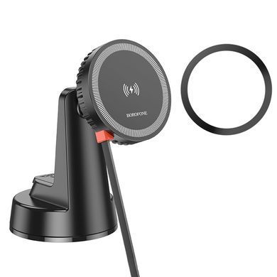 Автотримач на панель з безпровідною зарядкою Magsafe Borofone BH208 Black