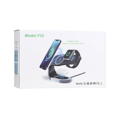 Беспроводная зарядка Wireless Charger 3 in 1 15W Y35 Black