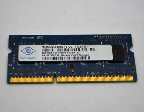 Оперативна пам'ять для ноутбука Nanya DDR3 2Gb 1333 MHz Sodimm (NT2GC64B88B0NS-CG) Used