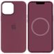 Чехол накладка Silicone Case Full Cover с MagSafe Splash Screen для iPhone 12 Pro Max Plum(бордовый)