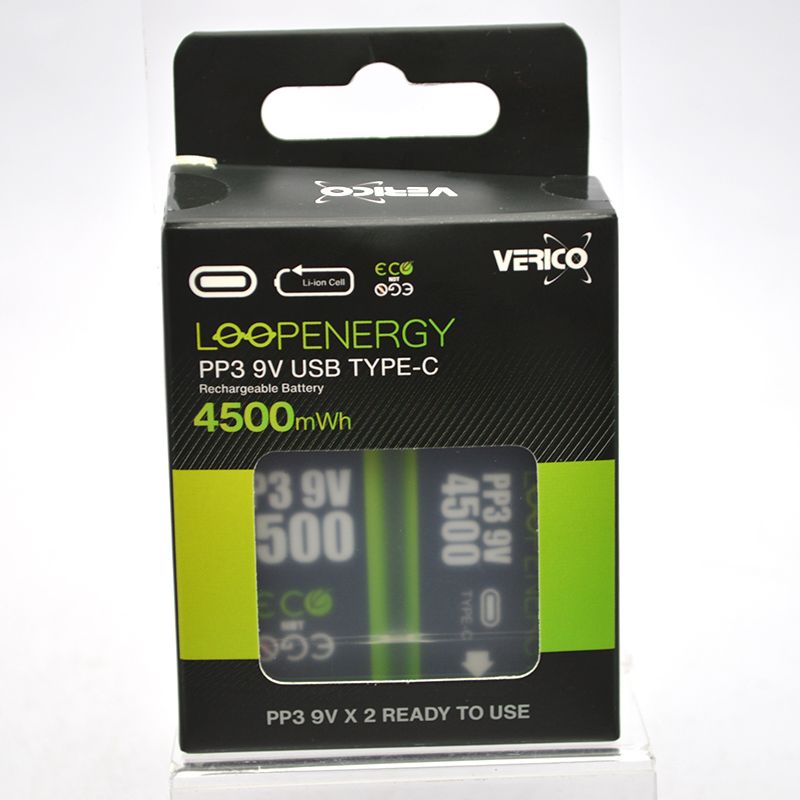 Verico LoopEnergy USB-C Pile rechargeable 6LR61 (9V) Li-Ion 500