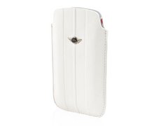 Кожаный чехол колба Mini Cooper iPhone 4/4S White