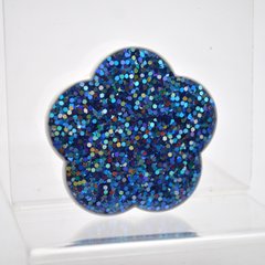 Універсальний тримач для телефона PopSocket (попсокет) Glitter Flowers Blue/Синій