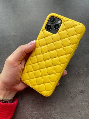 Чохол накладка Quilted Leather Case для iPhone 12/iPhone 12 Pro Yellow