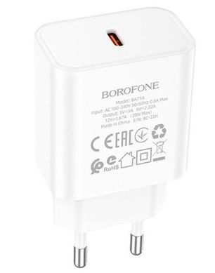 Мережевий зарядний пристрій Borofone BA71A 20W 1Type-c White