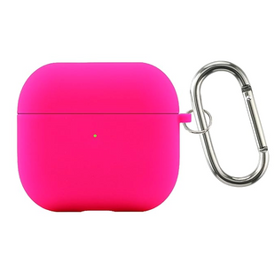 Чехол накладка Silicone Case with microfiber для Apple Airpods 4 Neon Pink