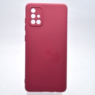 Силіконовий чохол накладка Silicon Case Full Camera Lakshmi для Samsung A71 Galaxy A715 Bordo/Бордовий