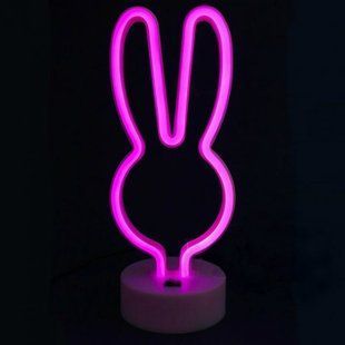 Ночной светильник (ночник) Neon Lamp Bunny Pink (Кролик, зайчик)