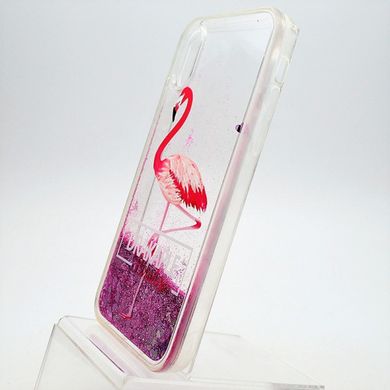 Чехол накладка Glitter Water + Pictures for iPhone X/iPhone XS 5.8" Flamingo