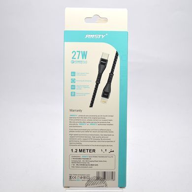 Кабель ANSTY ANS-80-PI Nylon Type-C to Lightning 27W 1.2M Black