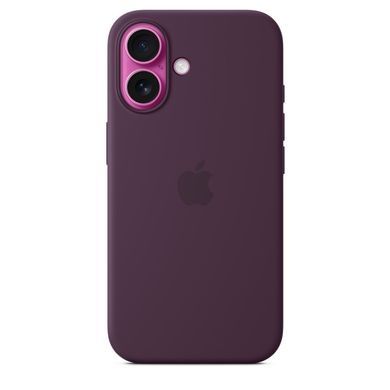 Чехол накладка Silicon Case с MagSafe Splash Screen для Apple iPhone 16 Plum (Бородовый)