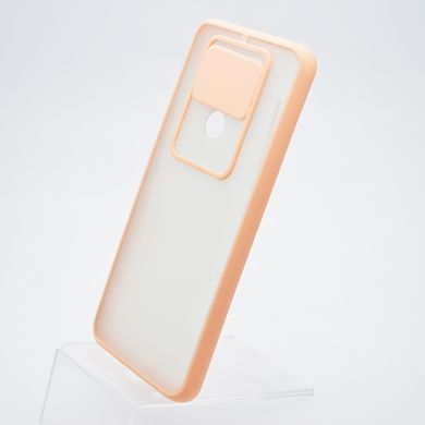 Чехол накладка TPU Camshield Matte с крышкой (шторкой) на камеру для Xiaomi Redmi Note 9 Розовый