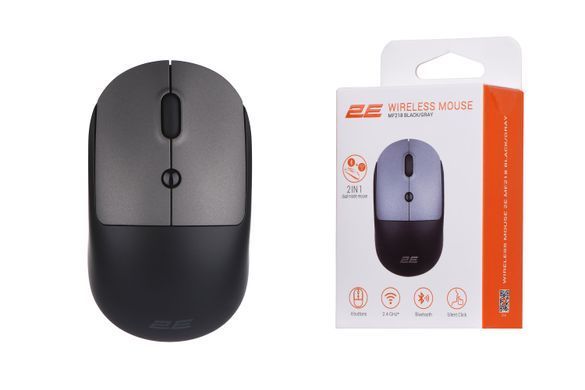 Бездротова мишка 2E MF218 Wireless/Bluetooth Silent Gray (Сірий)