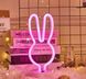 Нічний світильник (нічник) Neon Lamp Bunny Pink (Кролик, зайчик)